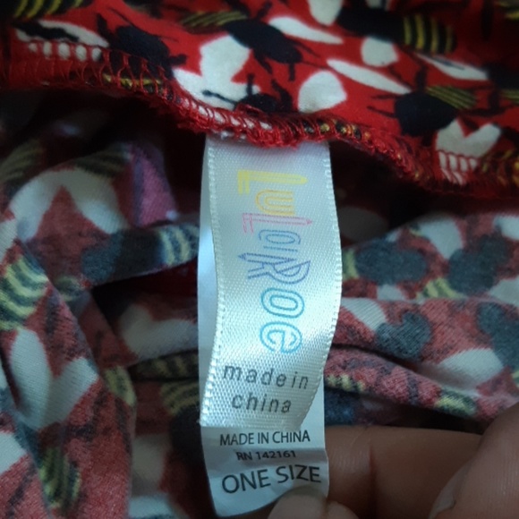 Honeybee Lularoe leggings realistic bee boho red art os - Picture 3 of 3